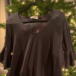 Grey Bell Sleeve Top